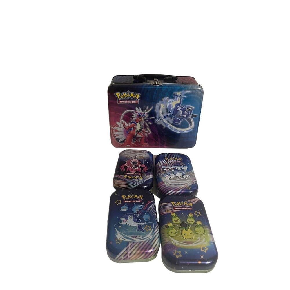 Pokemon Scarlet & Violet Paldean Fates Mini Tin Box Set Of 4 And Lunch Box